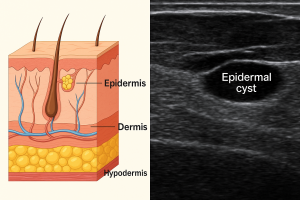 Extracto de la piel- Capa epidermoide - Quiste epidermoide en ecografia