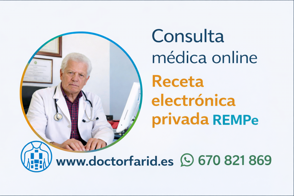 Consulta médica online con receta electrónica privada REMPe realizada por el Dr. Farid